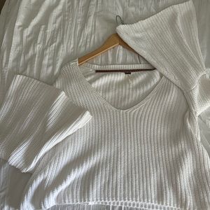 White free people knit top